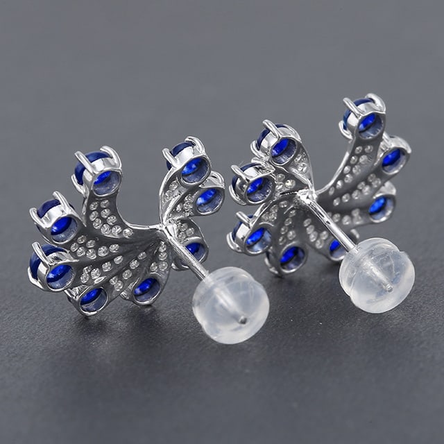 14k Gold 2.65 Ctw Natural Sapphire & Diamond Earrings - 7