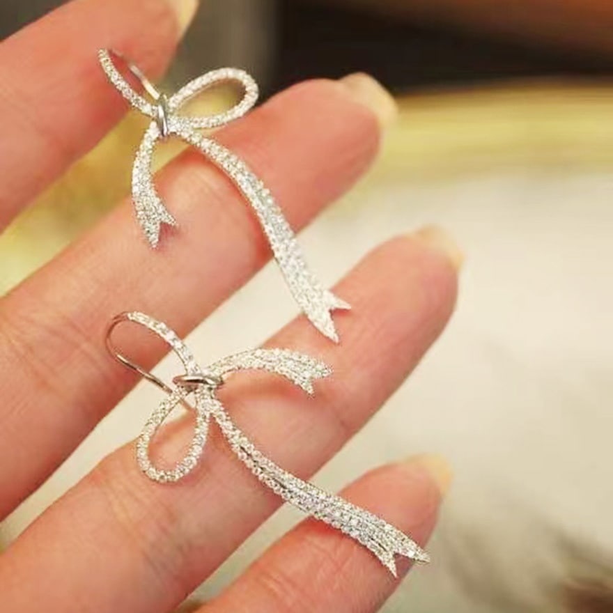 14k Gold 0.88 Ct Natural H Diamond Earrings - 2