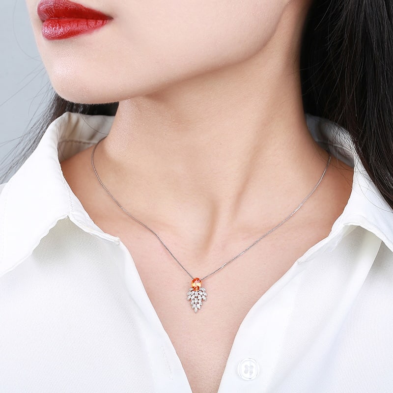 14k Gold 1.18 Ctw Natural Sapphire & Diamond Pendant( Without Chain ) - 5