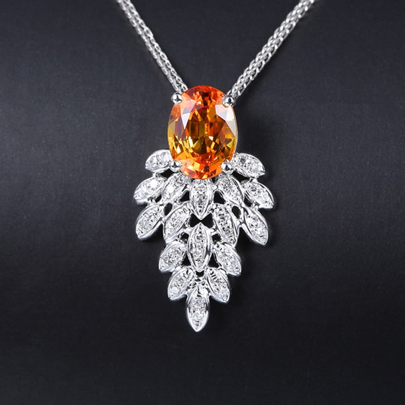 14k Gold 1.18 Ctw Natural Sapphire & Diamond Pendant( Without Chain ) - 6