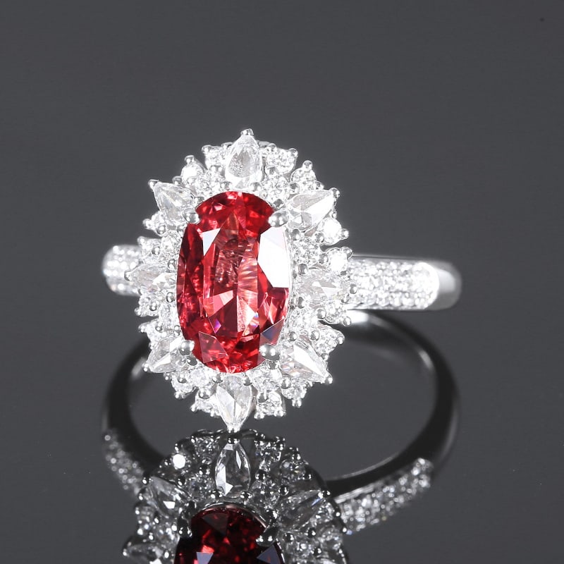 14k Gold 2.68 Ctw Natural Spinel & Diamond Ring/pendant( Without Chain ) - 2