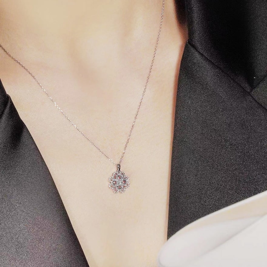 14k Gold 0.36 Ct Natural H Diamond Pendant( Without Chain ) - 2