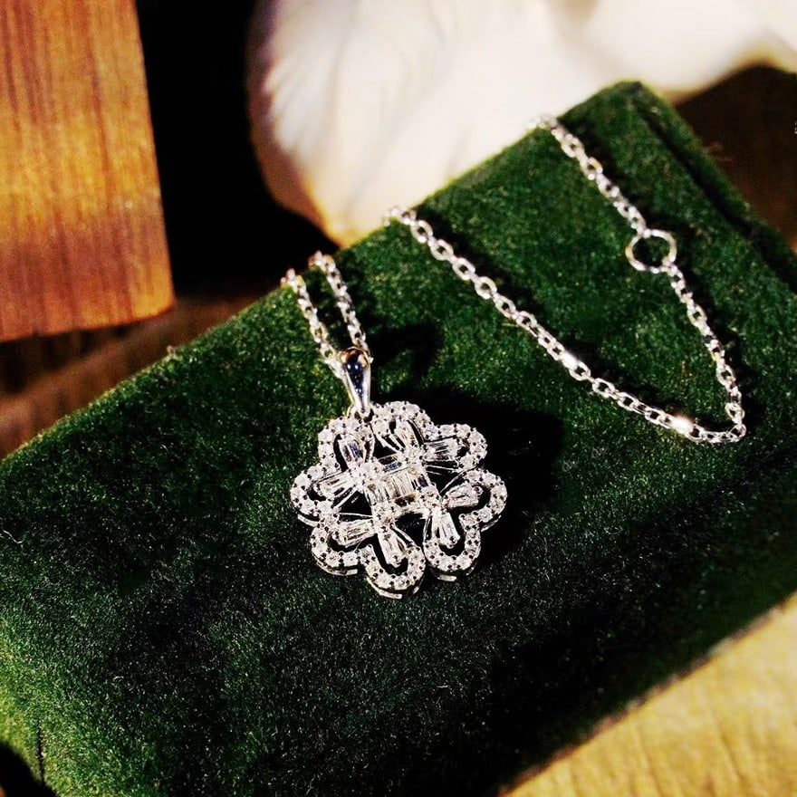 14k Gold 0.36 Ct Natural H Diamond Pendant( Without Chain ) - 7