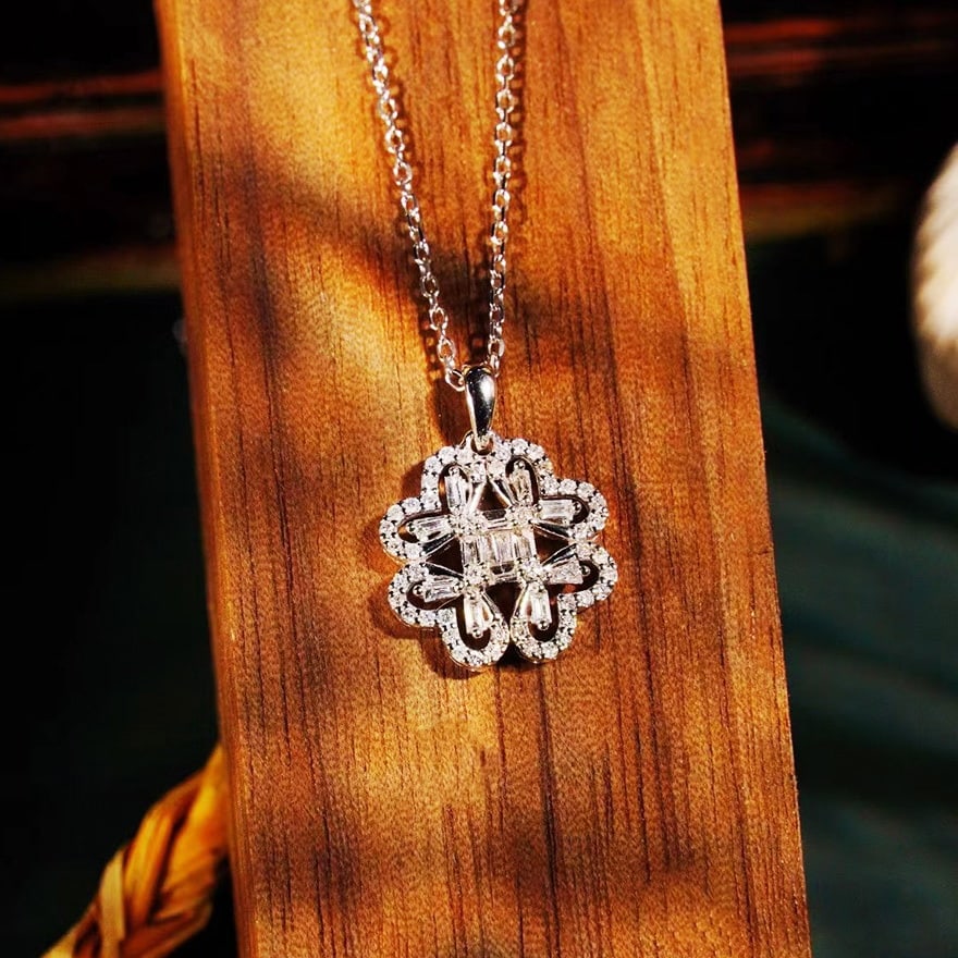 14k Gold 0.36 Ct Natural H Diamond Pendant( Without Chain ) - 8