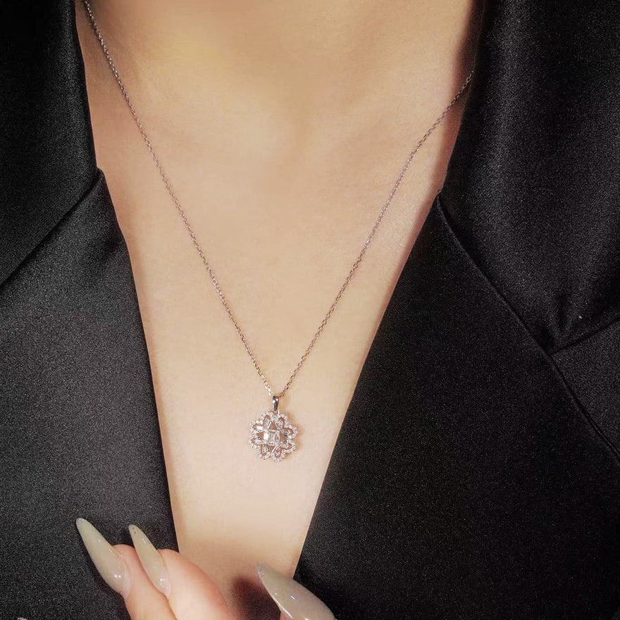 14k Gold 0.36 Ct Natural H Diamond Pendant( Without Chain ) - 9