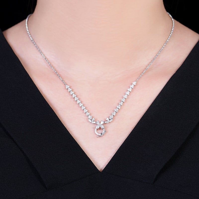 14k Gold 1.2 Ct Natural H Diamond Necklace - 4