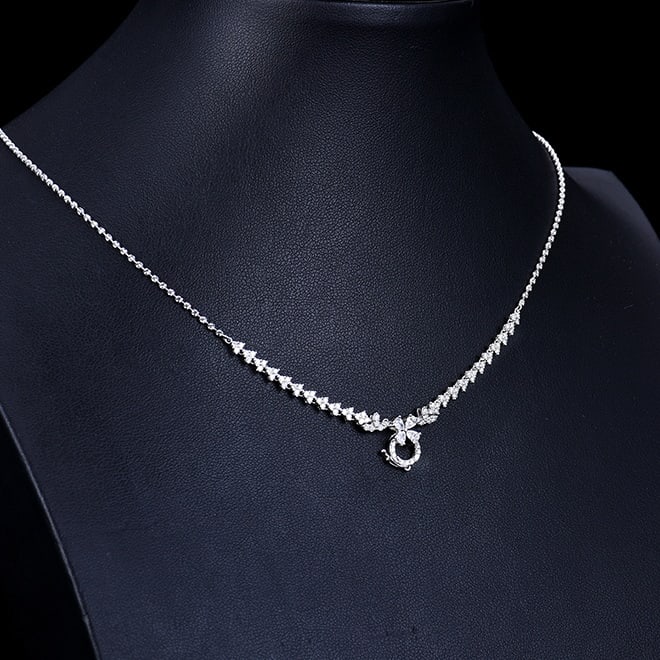 14k Gold 1.2 Ct Natural H Diamond Necklace - 6