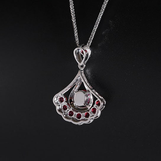 14k Gold 1.05 Ctw Natural Ruby & Diamond Pendant( Without Chain ) - 5