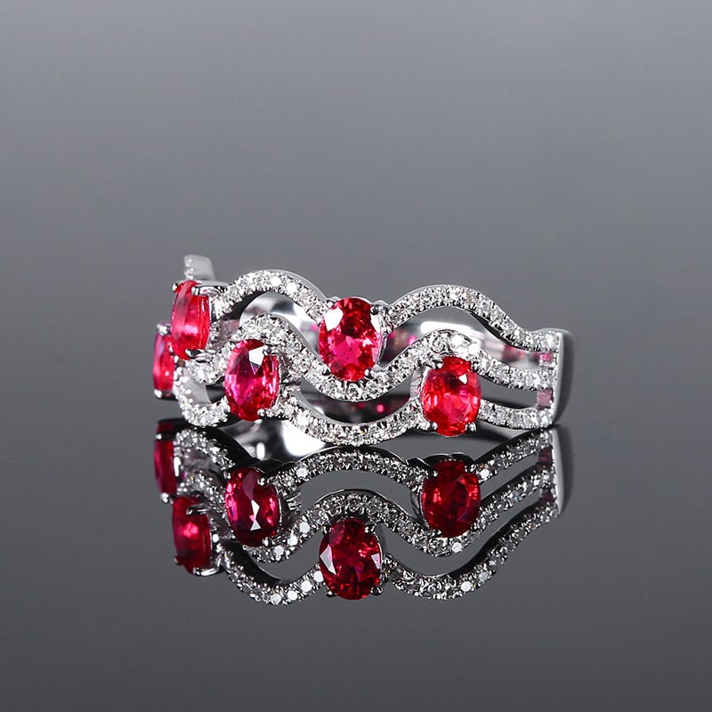 14k Gold 1.36 Ctw Natural Ruby & Diamond Ring - 5