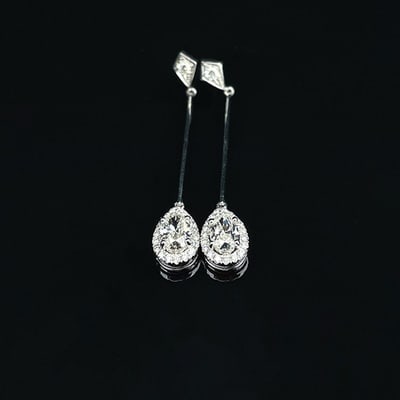 14k Gold 1.01 Ct Natural H Diamond Earrings - 2