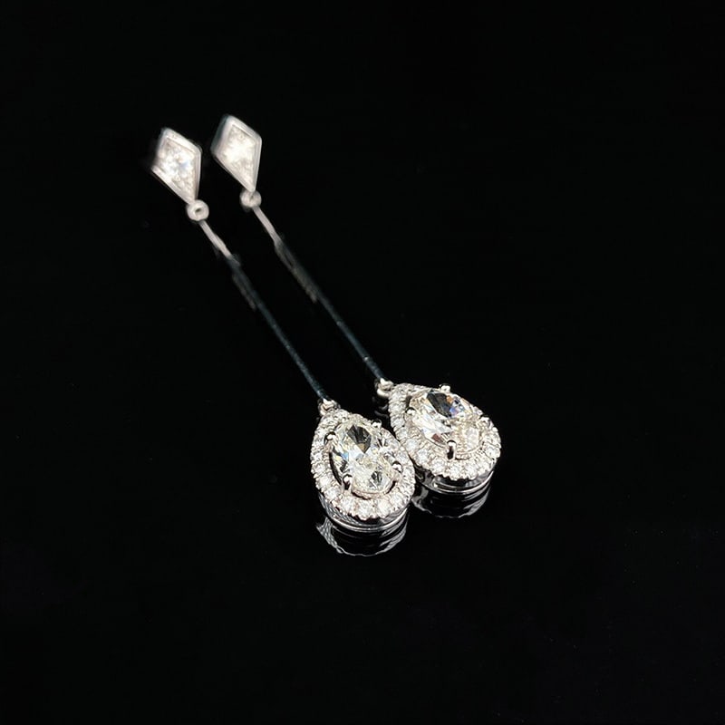 14k Gold 1.01 Ct Natural H Diamond Earrings - 3