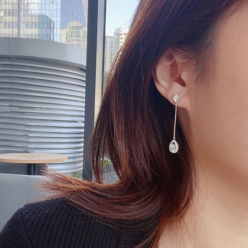 14k Gold 1.01 Ct Natural H Diamond Earrings - 4