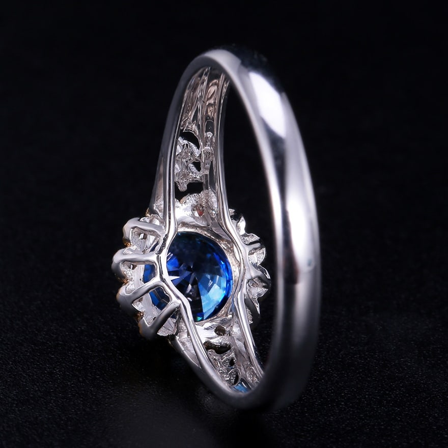 14k Gold 1.27 Ctw Natural Sapphire & Diamond Ring - 2