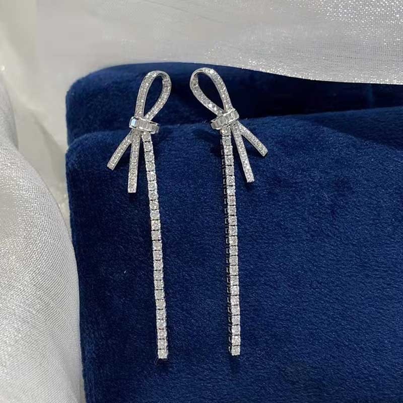 14k Gold 0.86 Ct Natural H Diamond Earrings - 3