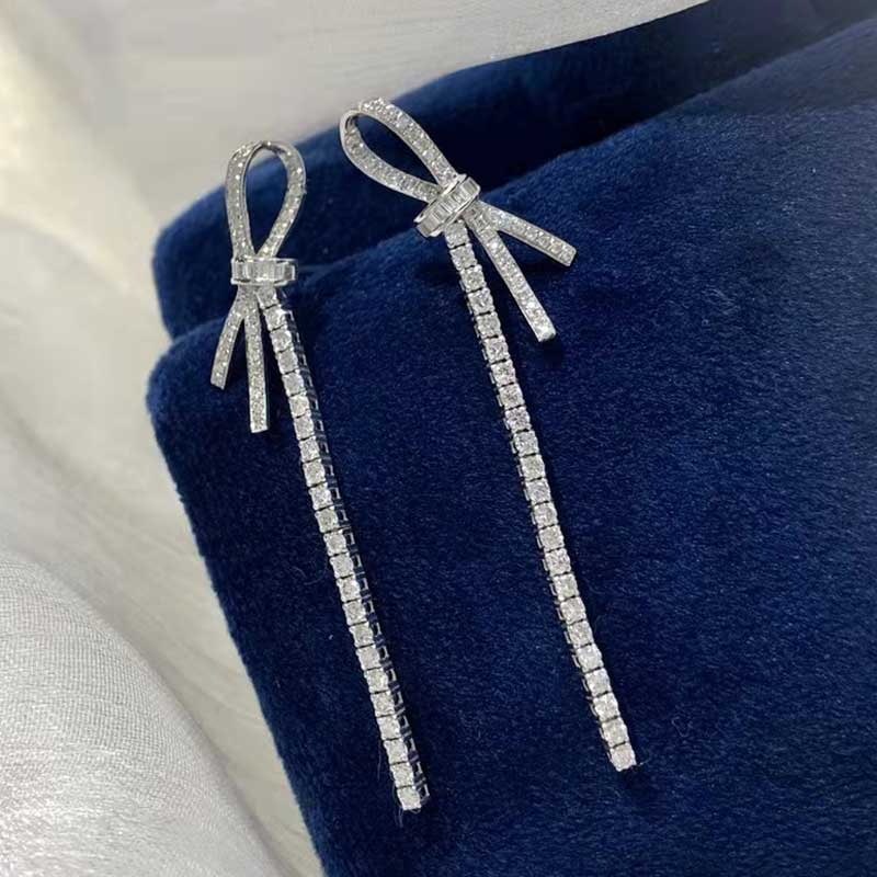 14k Gold 0.86 Ct Natural H Diamond Earrings - 5