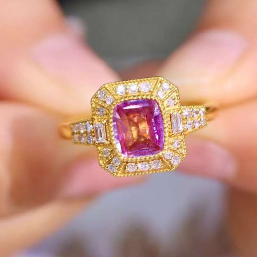 14k Gold 1.27 Ctw Natural Sapphire & Diamond Ring - 5