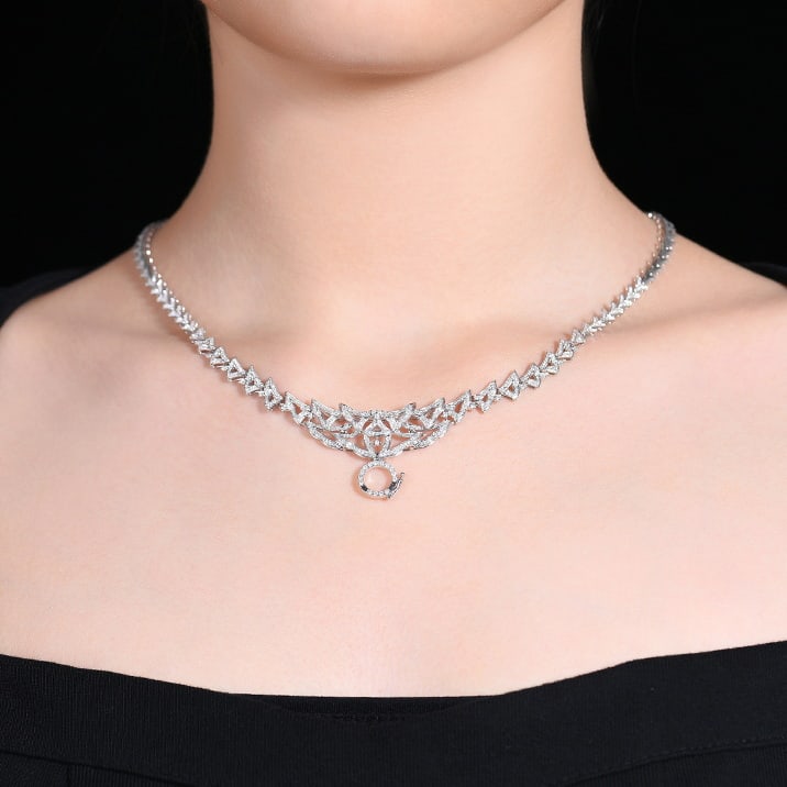 14k Gold 1.20 Ct Natural H Diamond Necklace - 4