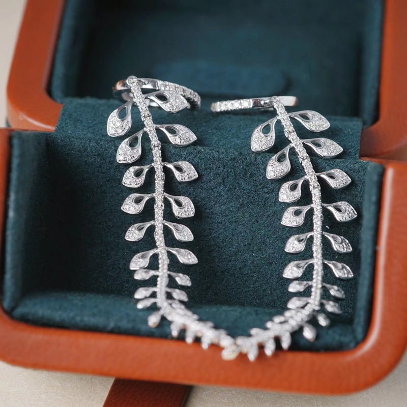 14k Gold 0.7 Ct Natural H Diamond Earrings - 6