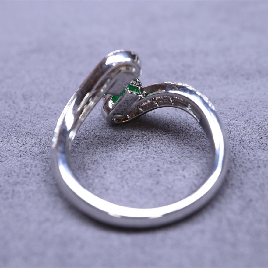 14k Gold 1.02 Ctw Natural Emerald & Diamond Ring - 3