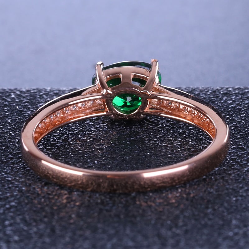 14k Gold 1.15 Ctw Vivid Green Natural Tsavorite & Diamond Ring - 5