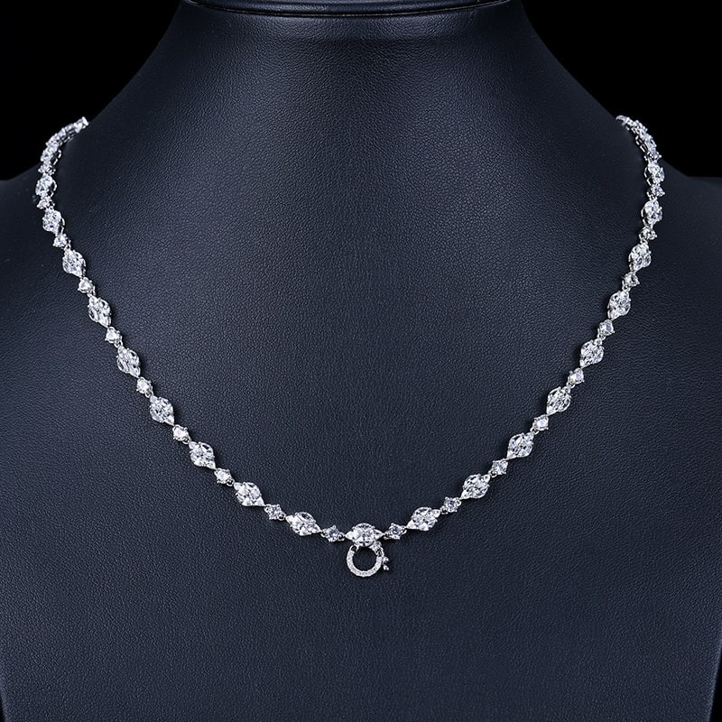 14k Gold 14.68 Ctw Natural Sapphire & Diamond Necklace: Ref:230939150 // gold content:14k gold // main gemstone:sapphire // number of stones:156 // shape:multiply // carat weight:14. 61ct // color:white // treatment:natural // // adjacent gemstone 2 : diam