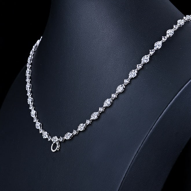 14k Gold 14.68 Ctw Natural Sapphire & Diamond Necklace - 3