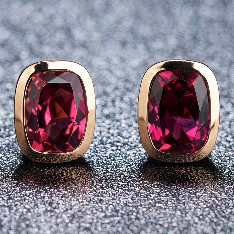 14k Gold 2.87 Ct Natural Tourmaline Earrings - 2