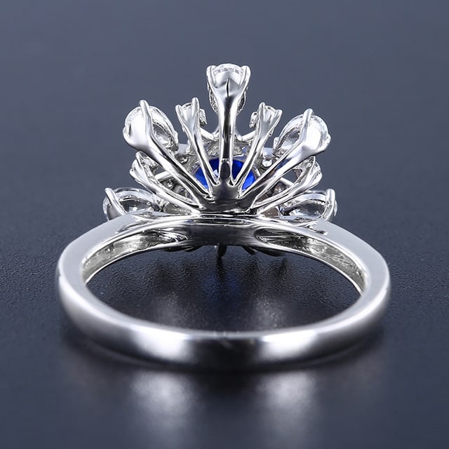 14k Gold 1.25 Ctw Natural Sapphire & Diamond Ring - 3