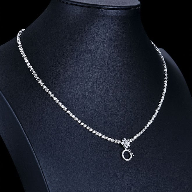 14k Gold 1.88 Ct Natural H Diamond Necklace - 2