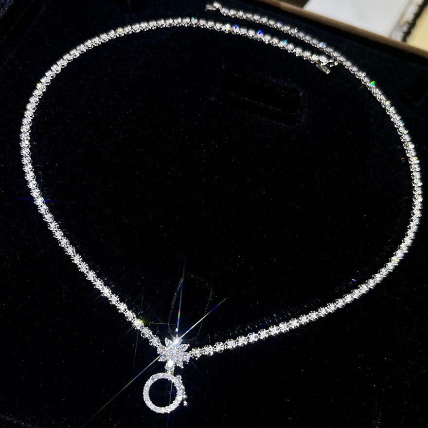 14k Gold 1.88 Ct Natural H Diamond Necklace - 3