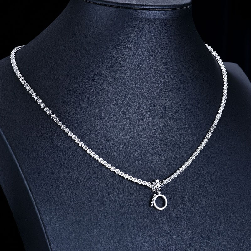 14k Gold 1.88 Ct Natural H Diamond Necklace - 4