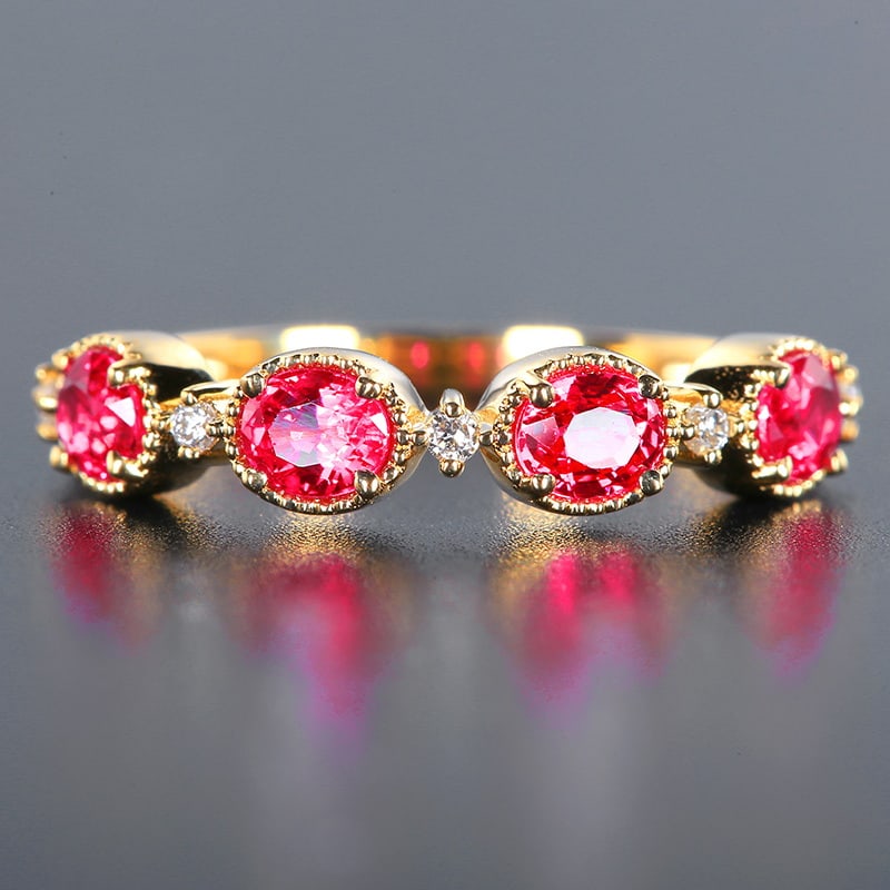14k Gold 1.17 Ctw Natural Ruby & Diamond Ring - 2