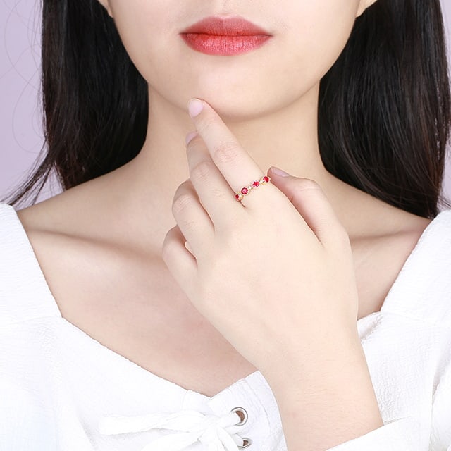 14k Gold 1.17 Ctw Natural Ruby & Diamond Ring - 3