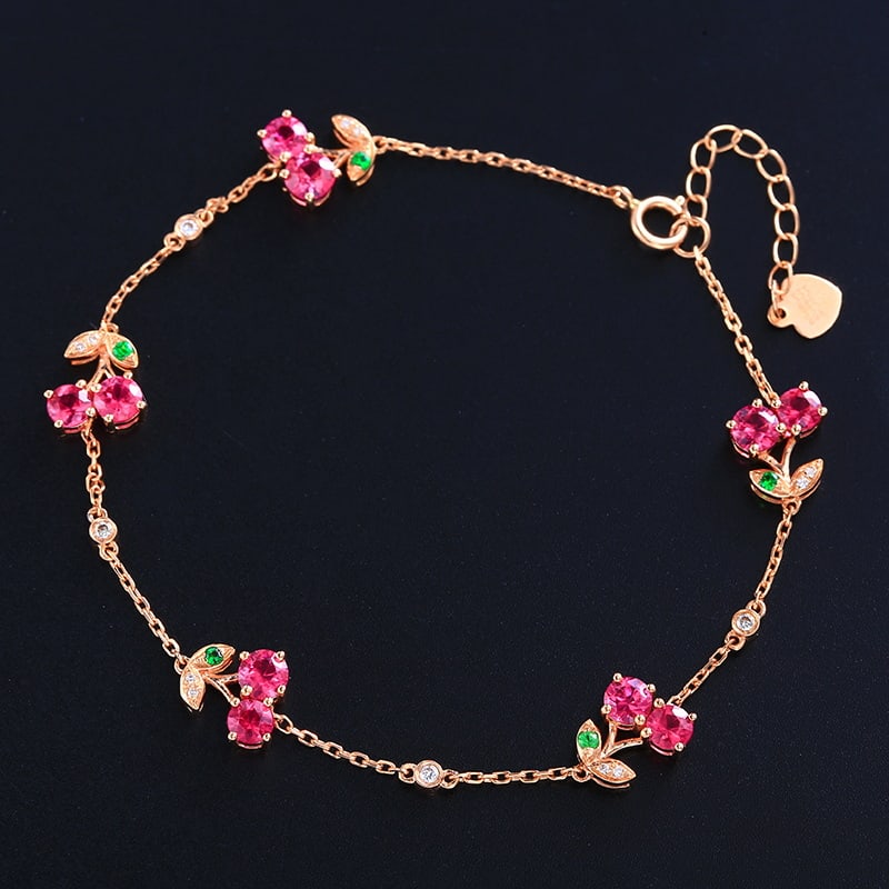 14k Gold 2.02 Ctw Natural Ruby & Diamond Bracelet - 2