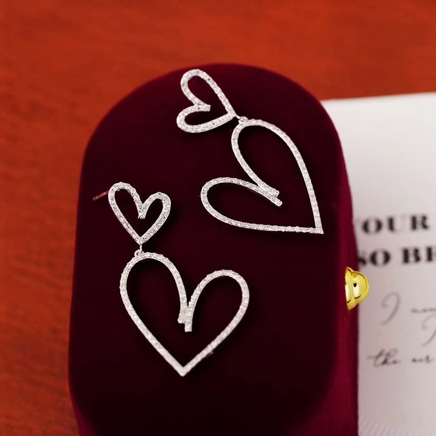 14k Gold 0.76 Ct Natural H Diamond Earrings - 4