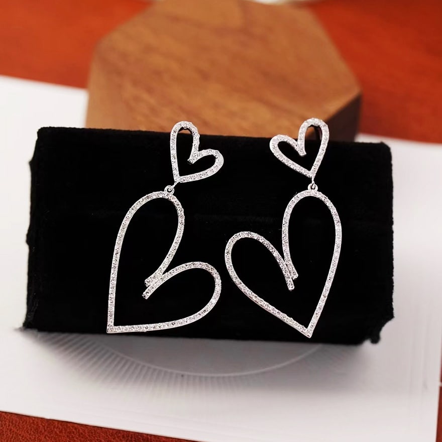 14k Gold 0.76 Ct Natural H Diamond Earrings - 5