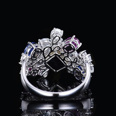 14k Gold 6.07 Ctw Natural Sapphire & Sapphire Ring - 5