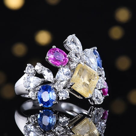 14k Gold 6.07 Ctw Natural Sapphire & Sapphire Ring - 9