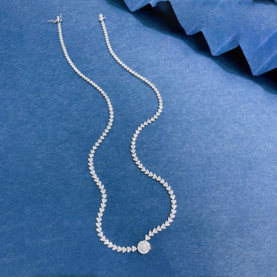 14k Gold 2.1 Ct Natural H Diamond Necklace - 3