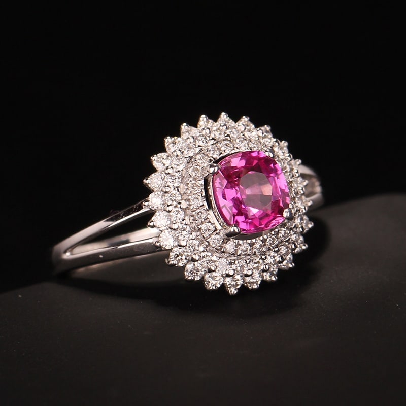 14k Gold 1.08 Ctw Natural Sapphire & Diamond Ring - 4