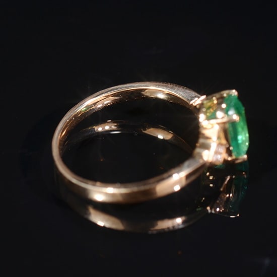 14k Gold 1.17 Ctw Natural Emerald & Diamond Ring - 3