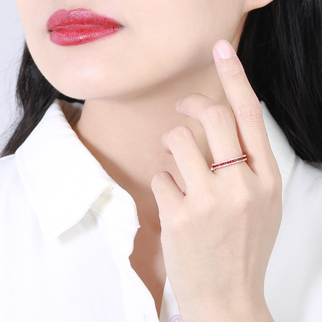 14k Gold 1.48 Ctw Natural Ruby & Diamond Ring - 7