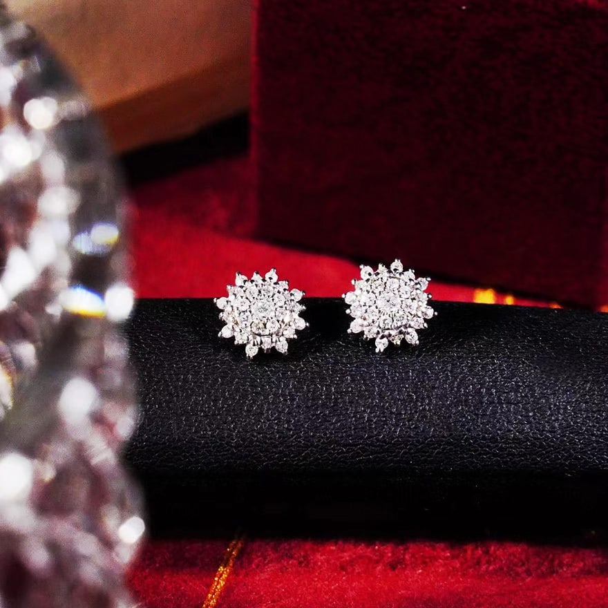 14k Gold 0.50 Ct Natural H Diamond Earrings - 2