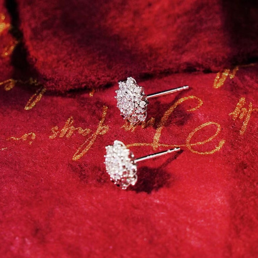 14k Gold 0.50 Ct Natural H Diamond Earrings - 9