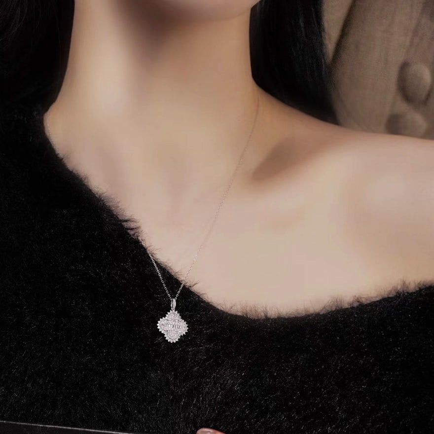 14k Gold 0.75 Ct Natural H Diamond Necklace - 3