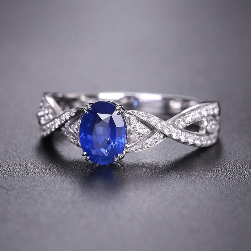 14k Gold 1.22 Ctw Natural Sapphire & Diamond Ring - 2