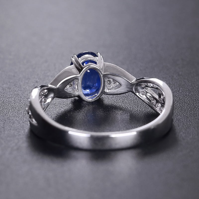 14k Gold 1.22 Ctw Natural Sapphire & Diamond Ring - 4