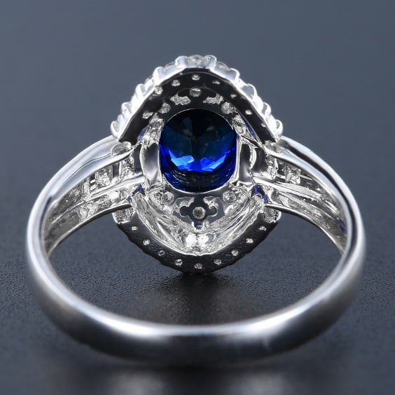 14k Gold 1.45 Ctw Natural Sapphire & Diamond Ring - 4