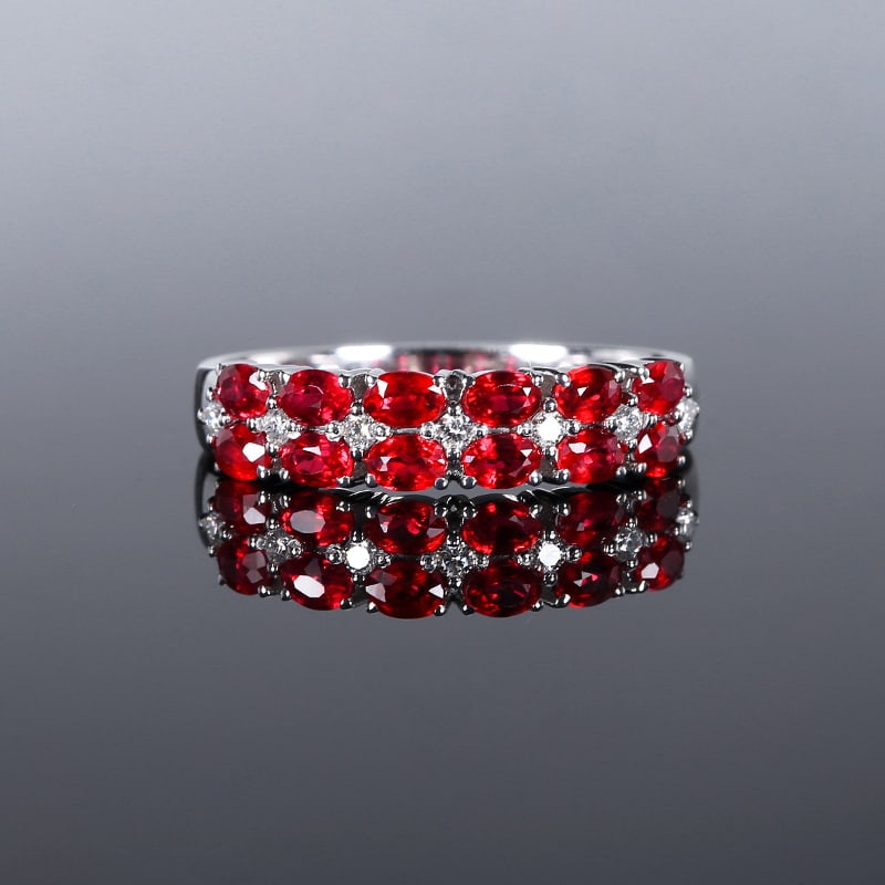 14k Gold 1.30 Ctw Natural Ruby & Diamond Ring: Ref:230939226 // gold content:14k gold // ring size:7. 25us // // main gemstone:ruby // shape:oval // carat weight:1. 22ct // color:red // treatment:natural // // adjacent gemstone 2 : diamond //