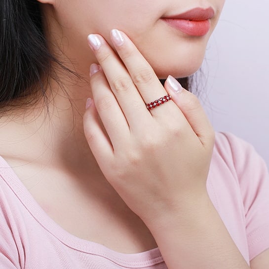 14k Gold 1.30 Ctw Natural Ruby & Diamond Ring - 2